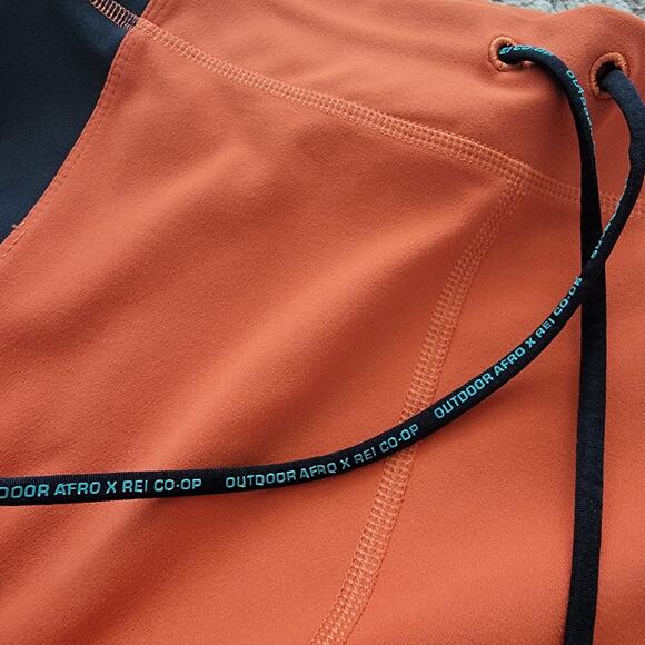 Outdoor Afro x REI Co-op Womens L Orange Black Colorblock 7/8 Leggings - Picture 11 of 12